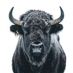 Naklejka premium Majestic Bison in Snowy Landscape
