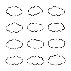 Set of clouds. Cloud icon. Vector illustration