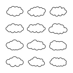 Set of clouds. Cloud icon. Vector illustration