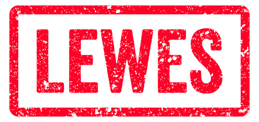 Lewes Stamp Transparent Seal, Red Grunge Lewes Word Rubber Stamp Seal USA City Name Typography Signboard Text Effect © BORN