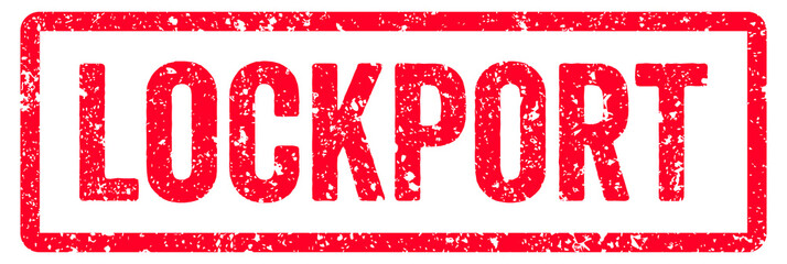 Lockport Stamp Transparent Seal, Red Grunge Lockport Word Rubber Stamp Seal USA City Name Typography Signboard Text Effect