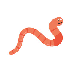 Earthworm cartoon character logo vector