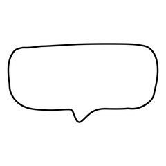 Simple black outline of a thought bubble on a white background, symbolizing thinking, imagination, or ideas. Ideal for brainstorming concepts, creative projects, and communication themes.
