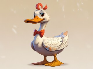 Whimsical Anthropomorphic Creature Duck in Dreamlike Setting