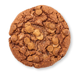 Chocolate chip cookie isolated on white background