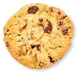 Chocolate chip cookie isolated on white background