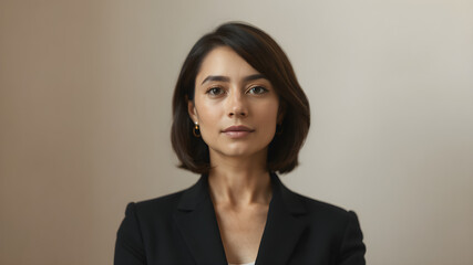 Professional Half-Body Portrait with Elegant Soft Lighting and Subtle Textured Background