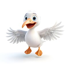 Obraz premium A beautiful cute animal for children story concept on a white background