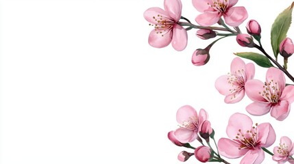 Romantic Watercolor Cherry Blossom Floral Design