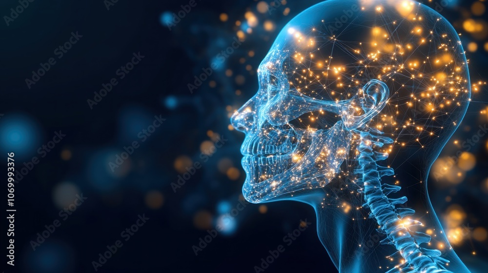 Poster explore the intricate connection between the human brain and technology