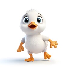 A beautiful cute animal for children story concept on a white background