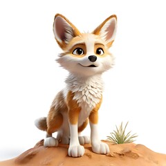 Obraz premium A beautiful cute animal for children story concept on a white background