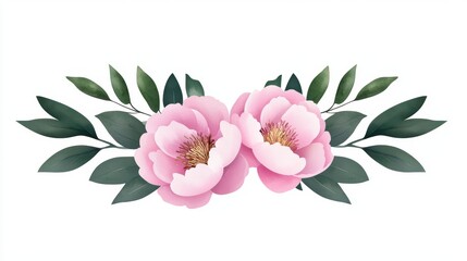 Beautiful Watercolor Peony Floral Illustration