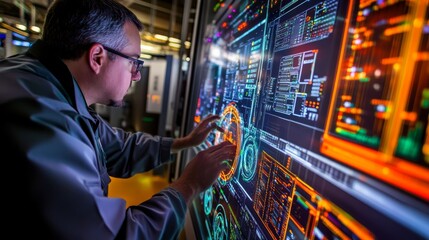 Tech Support Professional Working on Industrial Control Panel