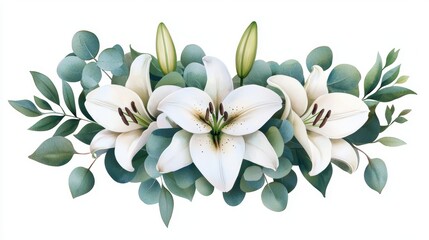 Elegant Watercolor Floral Composition Design