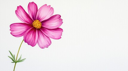 Fototapeta premium Vibrant Pink Flower in Watercolor Style