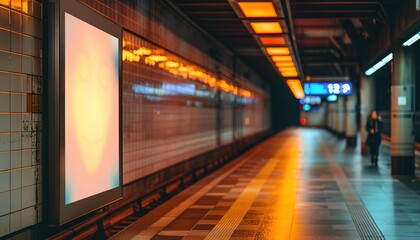 Mock up. Vertical advertising billboard, 
