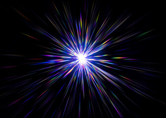Fototapeta premium 虹色の放射光