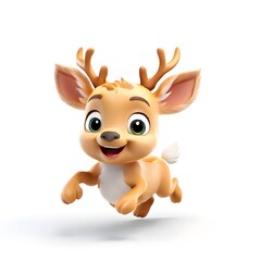 A beautiful cute animal for children story concept on a white background