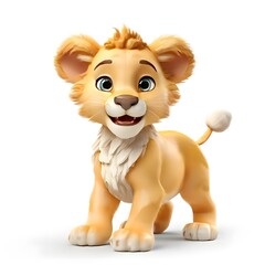 Fototapeta premium A beautiful cute animal for children story concept on a white background