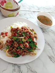 Stir Fried Basil with Minced Pork
