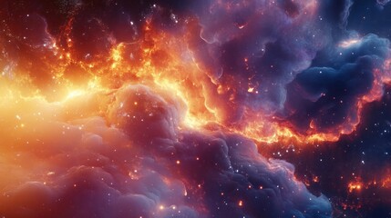 Obraz premium Cosmic Fire and Ice