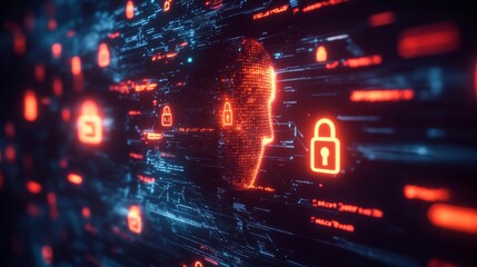 Obraz premium Digital Security System Visualization