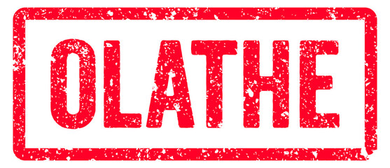 Olathe Stamp Transparent Seal, Red Grunge Olathe Word Rubber Stamp Seal USA City Name Typography Signboard Text Effect