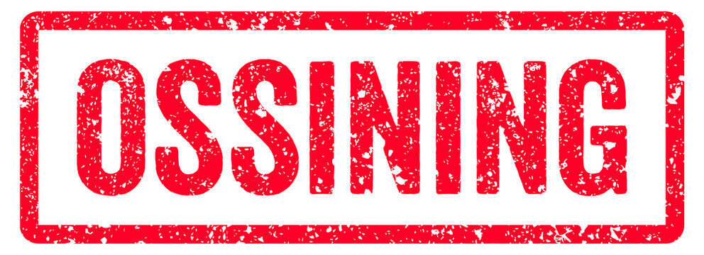Ossining Stamp Transparent Seal, Red Grunge Ossining Word Rubber Stamp Seal USA City Name Typography Signboard Text Effect