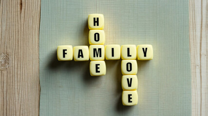 Family, Home, and Love Crossword Concept