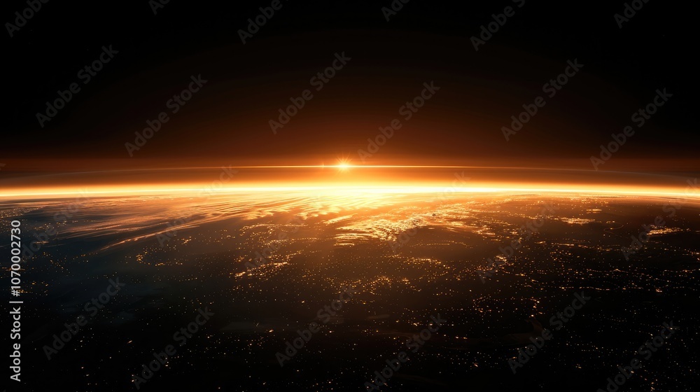 Poster A dark screen with a thin line of light gradually appearing on the horizon, representing the first light of dawn. The light grows stronger and wider, illuminating.