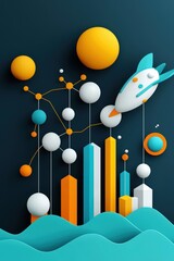 The drawing is abstract and has a futuristic feel to it