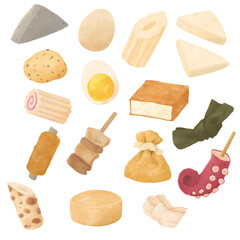 いろいろなおでんのイラストセット