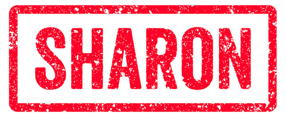 Sharon Stamp Transparent Seal, Red Grunge Sharon Word Rubber Stamp Seal USA City Name Typography Signboard Text Effect