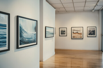 Fototapeta premium An exhibition is being held in a contemporary art gallery, and the walls are decorated with fascinating works of art.