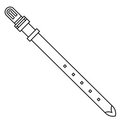 Isolated icon on a white background, showcasing a simple, minimalist design. This icon is in the form of clothing and accessories for office workers ,The icon is a waist belt