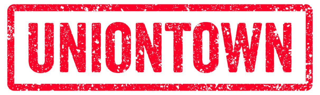 Uniontown Stamp Transparent Seal, Red Grunge Uniontown Word Rubber Stamp Seal USA City Name Typography Signboard Text Effect