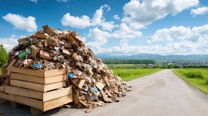 Garbage piling up in a landfill, representing the growing waste problem and the need for better recycling and waste management systems