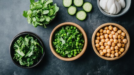 Visually Appealing and Nutritious Plant Based Bowls Featuring a Delightful Combination of Quinoa Chickpeas and Fresh Greens   An Ideal Meal Prep Option for a Healthy and Balanced Lifestyle