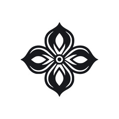 simple geometrical flower plant harmony logo vector illustration template design