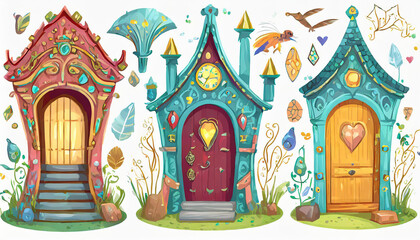 A quaint coastal village nestled among steep cliffs, with charming cottages perched along the rugged coastline. The serene ocean view adds a tranquil touch to the picturesque village setting.