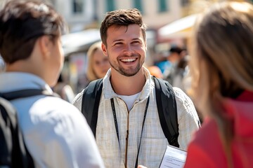 Sharing gospel in town square