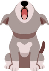 Cartoon character cute pit bull terrier dog for design.