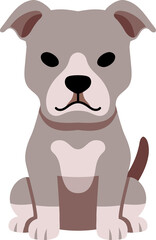 Cartoon character pit bull terrier dog for design.