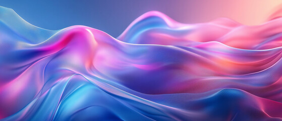 Naklejka premium Abstract Wavy Background with Pink and Blue Gradient.