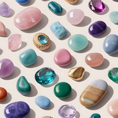 Colorful Gemstones and Jewelry Collection
