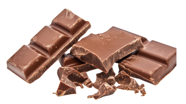 Broken chocolate bar segments