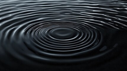 Fototapeta premium Close-up of dark water ripples creating a serene, tranquil effect with smooth textures.
