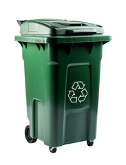 Green Recycling Bin Isolated on White Background