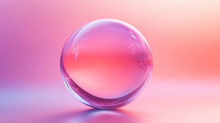 Obraz premium A translucent glass orb reflects soft pastel colors, creating a serene and dreamy atmosphere.
